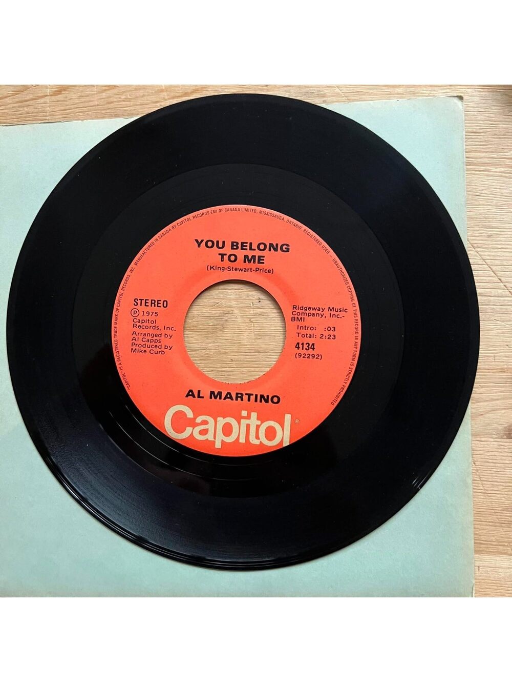 Al Martino - You Belong to Me/Volare 45rpm VG+ R13